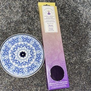 Aromatherapy Throat Chakra Incense & Holder New
